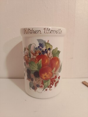 Küchenutensilien Keramik Behälter Sommer Früchte Design signiert G.A 1991