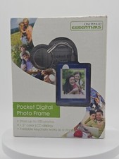 One World Essentials Digital Photo Frame KeyChain in Blue - Brand New In Box 