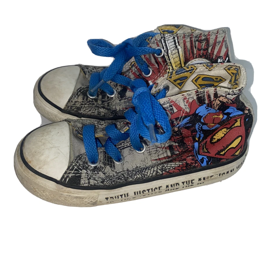 Zapatillas Converse Chuck Taylor Superman Hombre de Acero Zapatos Talla 9 Infantes Foto 2 de 4