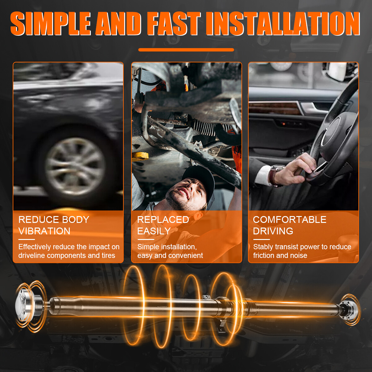 Rear Driveshaft Prop Shaft Assembly for Dodge Challenger 2015-2019 3.6L RWD#Auto