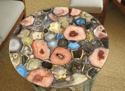Luxury Agate Stone Coffee Table   Handcrafted Gemstone Design   Unique Home Déco