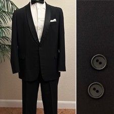 AFTER SIX RUDOFKER VINTAGE 2 PC TUXEDO SET JACKET SIZE 44L PANTS 39x29.5 60s 70s