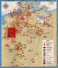 WW2 Poster - World War 2 Map - WWII Air Offensive Against Germany 1941 Military