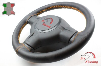 FUR JAGUAR X-TYPE 02-08 SCHWARZ LEDER-LENKRADABDECKUNG, ORANGE 2 STIT