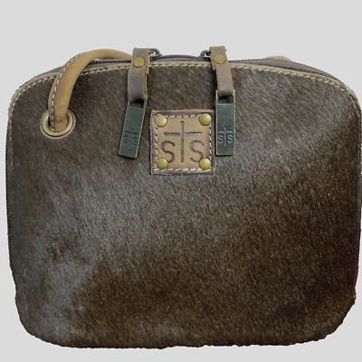 STS Ranchwear Purse Cowhide Brown Leather  Women's Crossbody Classic Handbag 