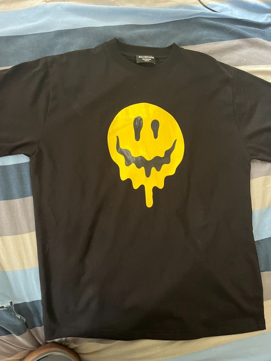 BALENCIAGA イエロースマイリーフェイス Tシャツ 限定】 Balenciaga