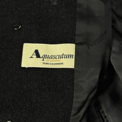 Aquascutum 100% Cashmere Balmacaan Coat Gray leaning towards black
