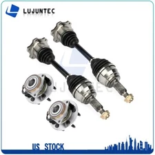 Front (2) Wheel Hub Bearing (2) CV Axle Shaft Fits Chevy Silverado Suburban 1500