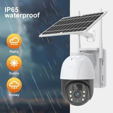 Sansco 2pcs Sansco Wi-Fi Solar PTZ 3MP Security Camera 2-Way Audio PIR Wireless