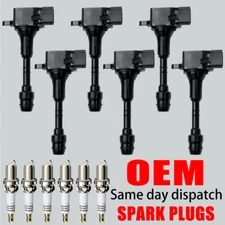 6X OEM Ignition Coil & 6X Iridium Spark Plugs for Nissan Frontier Infiniti UF349
