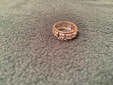 VTG STERLING SILVER FILIGREE FLOWERS BAND RING SIZE 7