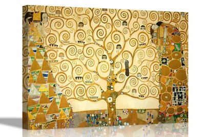 Lebensbaum Gustav Klimt Munch Leinwand Wandbild Kunstdruck hängend gerahmte Bilder