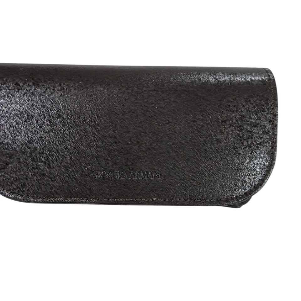 Giorgio Armani Matte Leather Glass Sunglass Case Storage Brown Frame of Life - Image 3 of 4
