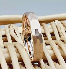 4mm Tungsten Ring Wedding Band - Men  Women Stacking Facet Engagement Ring