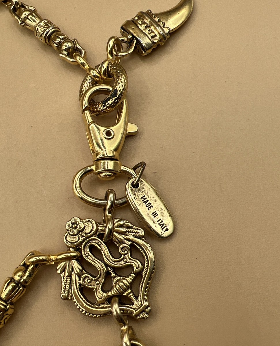 The Limited Italian Gold Tone Byzantine Midievel Heraldic Chain Belt Vtg The Limited Italy Gold Tone Byzantine Medieval Gothic  main image 4