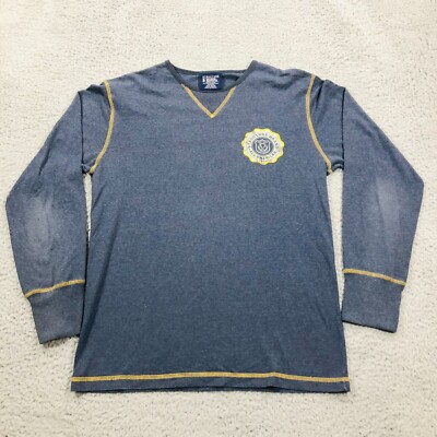 Vintage Structure Shirt Mens Small Blue Long Sleeve Track & Field Championship