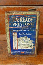 RARE Vintage 1920s Eveready Prestone Antifreeze 3/4 Gallon Metal Oil Gas Can