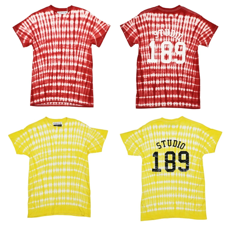 Studio 189 ручной батик галстук краситель Ayumi ворота короткий рукав мужская футболка с Ярлыками