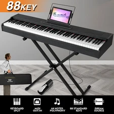 MUSTAR 88Key Full Weighted Hammer Action Digital Piano Keyboard Pedal,Stand,Bag