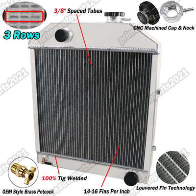 3 Row Radiator Fits Ford/New Holland Tractor 2000 2600 3000 3100 3500 4100 A