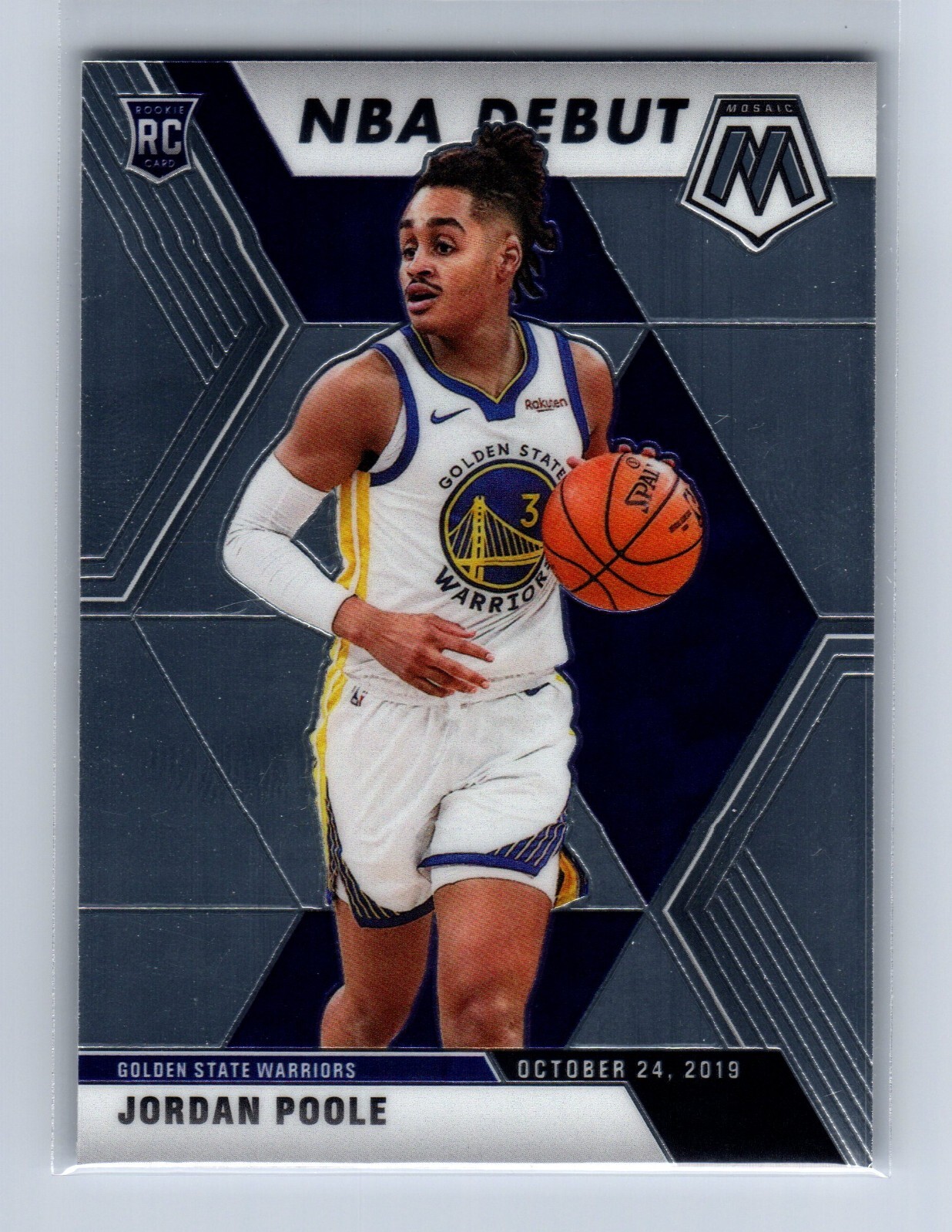 2019-20 Panini Mosaic NBA Debut Jordan Poole Rookie RC Golden State Warriors 261