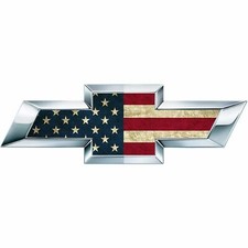 2 American Flag Us Universal Chevy Silverado Bowtie Vinyl Sheets Emblem Overlay