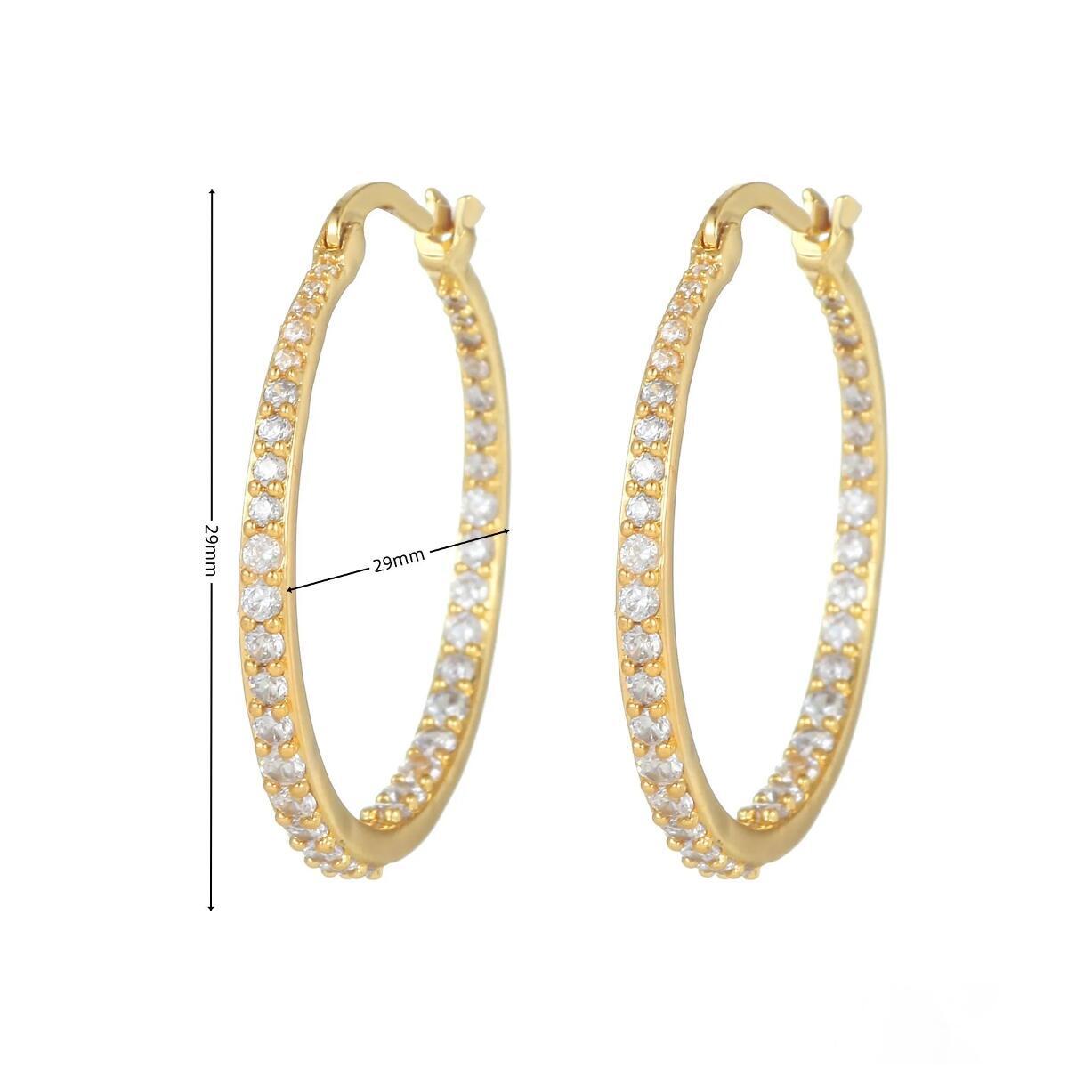 アクセサリー 18k Gold Hoop Earrings with Dia Hoop Earring in 18k Gold with Diamonds – Diamonds On Wabash
