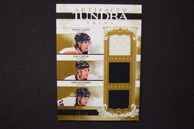 Simon Gagne Carter Richards 2009-10 UD Artifacts Tundra Trios Triple Jerseys /75
