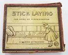 Vintage 1930s Milton Bradley Stick Laying Game #4307 Antique Children's In Box