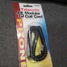 Softalk 15 ft Handset Coiled Black Landline Telephone Handset Cord