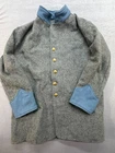 Vintage Civil War Confederate Army Officer's Frock Coat Gray Wool Size XL Collar