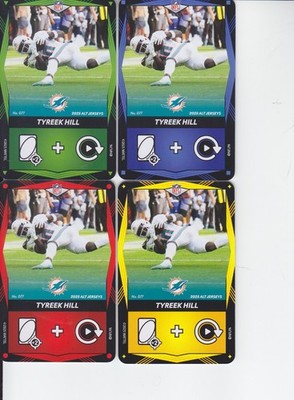 4 2025 NFL Uno Elite ALT Jersey TYREEK HILL Red, Green, Yellow, Blue #077
