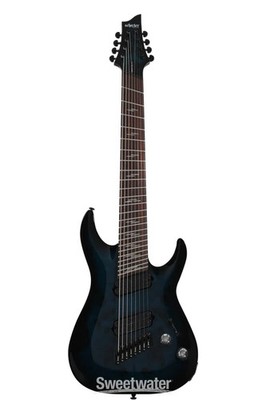 Schecter Omen Elite-8 Multiscale 8-string Electric Guitar - See Through Blue