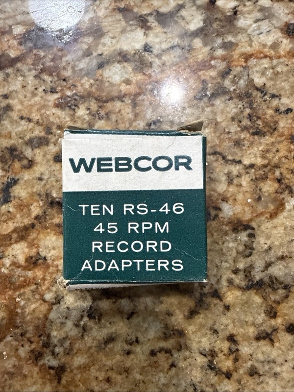 WEBCOR Vintage RS-46 45 RPM Vintage Vinyl Record Adaptors Set of 4 with Box