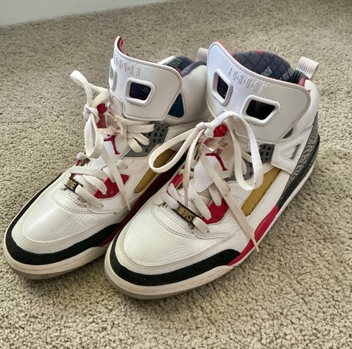 Nike Jordan SPIZIKE, White - Fire Red-Black 315371-165 Size 10.5 - Picture 2 of 7