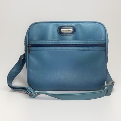 Vintage Samsonite Montebello II Travel Weekender Bag Faux Leather, Blue