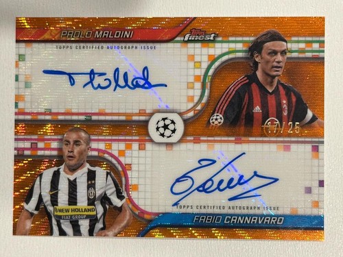 2024-25 Topps Paolo Maldini Fabio Cannavaro Finest Dual Autograph Excellent - Picture 19 of 24