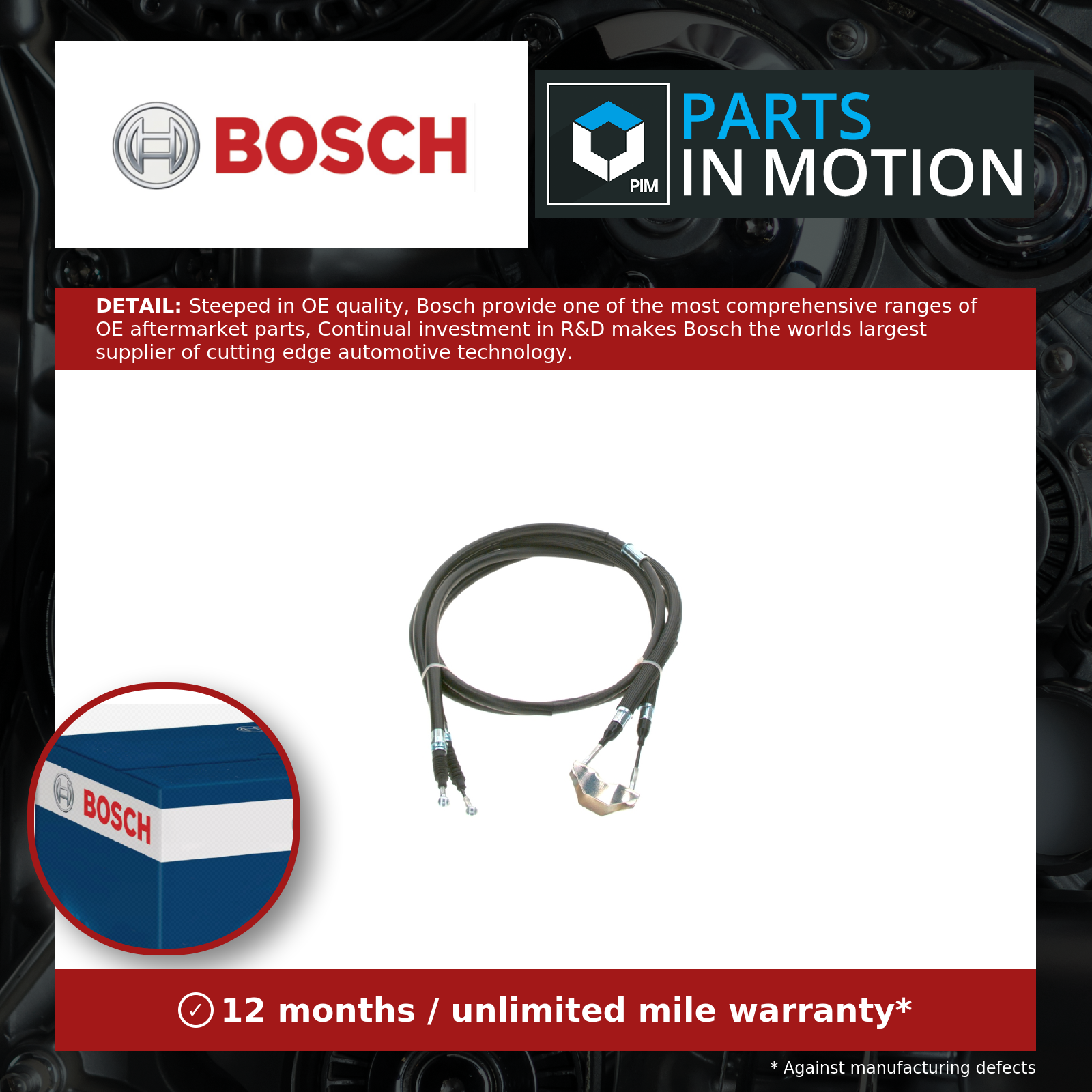 Handbrake Cable fits OPEL ZAFIRA B 1.8 Centre 05 to 15 Hand Brake Parking Bosch - Image 13