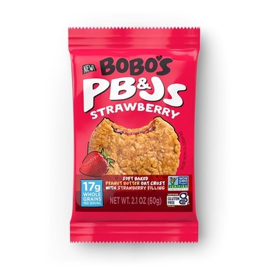 Bobo's Strawberry PB&J Oat Snacks, Simple Ingredients, Whole Grain 24 Pack