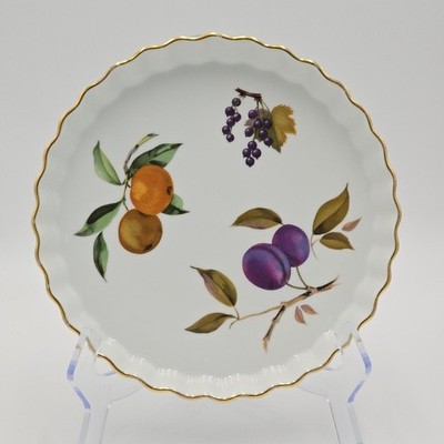 Royal Worcester ''Eversham Gold'' Pattern Fluted Quiche/Flan Dish - 9''