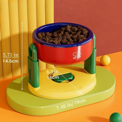 Pet Feeding Station with Adjustable Height and Bowls for Better Digestion.