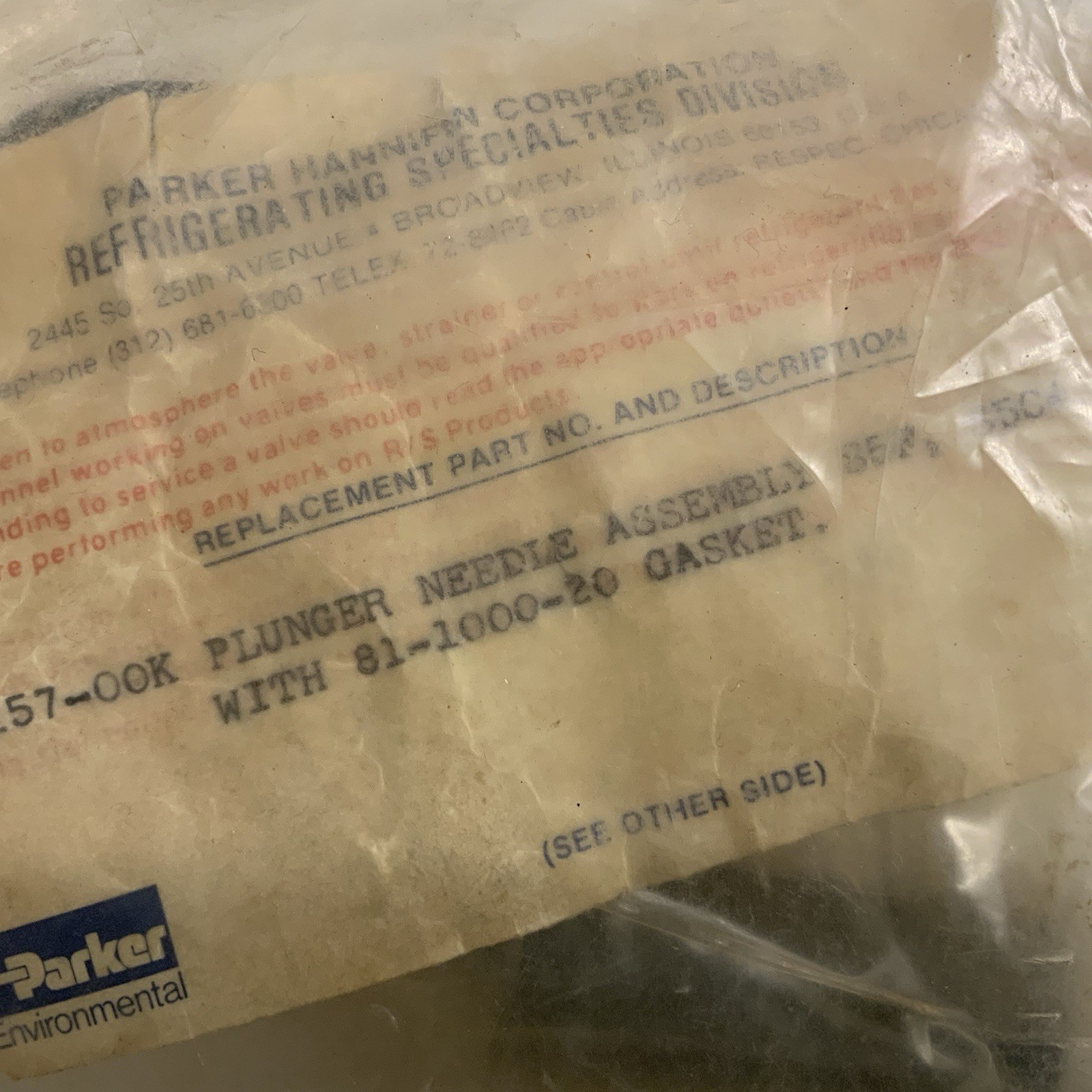 Parker HannifIn Refrigerating  30-0157-OOK plunger Needle S5F, S5C4