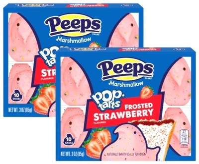 2 PEEPS Pop-Tarts Frosted Strawberry 2 Packs of 10 Chick Easter Candy
