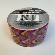 Tool Bench Craft Duct Tape Pink Purple Yellow Chevron 1.89 Inch x 5 Yards