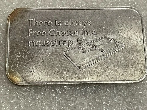 Rare! Free Cheese In A Mousetrap 1 Troy Oz .999 Fine Silver Bar- Crabtree Mint