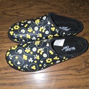 Western Chief Bee & Honeycomb Garden Clogs Waterproof Slip-On Shoes size 9