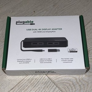 Plugable - USBC-6950U - Plugable 4K DisplayPort and HDMI Dual Monitor Adapter