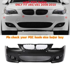 For BMW 5 Series E60 E61 08-10 M5 Style Front Bumper 528i 550i W/PDC Holes 18mm