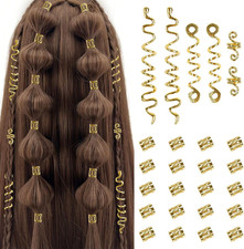 26pcs Gold Hair Jewelry for Women Loc Hair Jewelry for Braids Metal Dreadlock Be