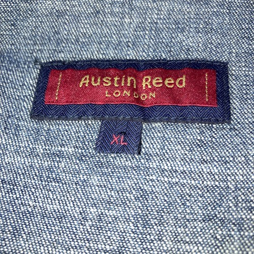 Vintage Austin Reed London Size XL Diamond Pearl Snap Denim Shirt Western - Picture 11 of 13